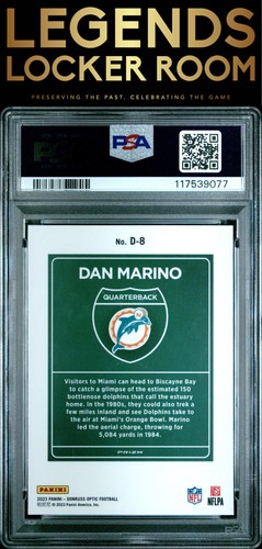 2023 Panini Donruss Optic Downtown! #D8 Dan Marino PSA 9 - Picture 2 of 2