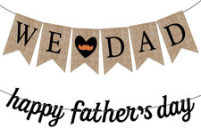 Happy Fathers Day Banner Decorations We Love Dad Burlap Banners Flag Bunting Han