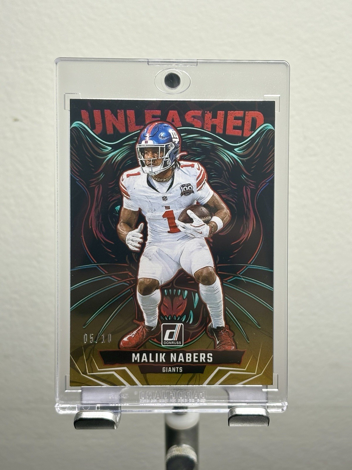 2025 Panini Donruss Gold Unleashed Malik Nabers 5/10 Case Hit Clean