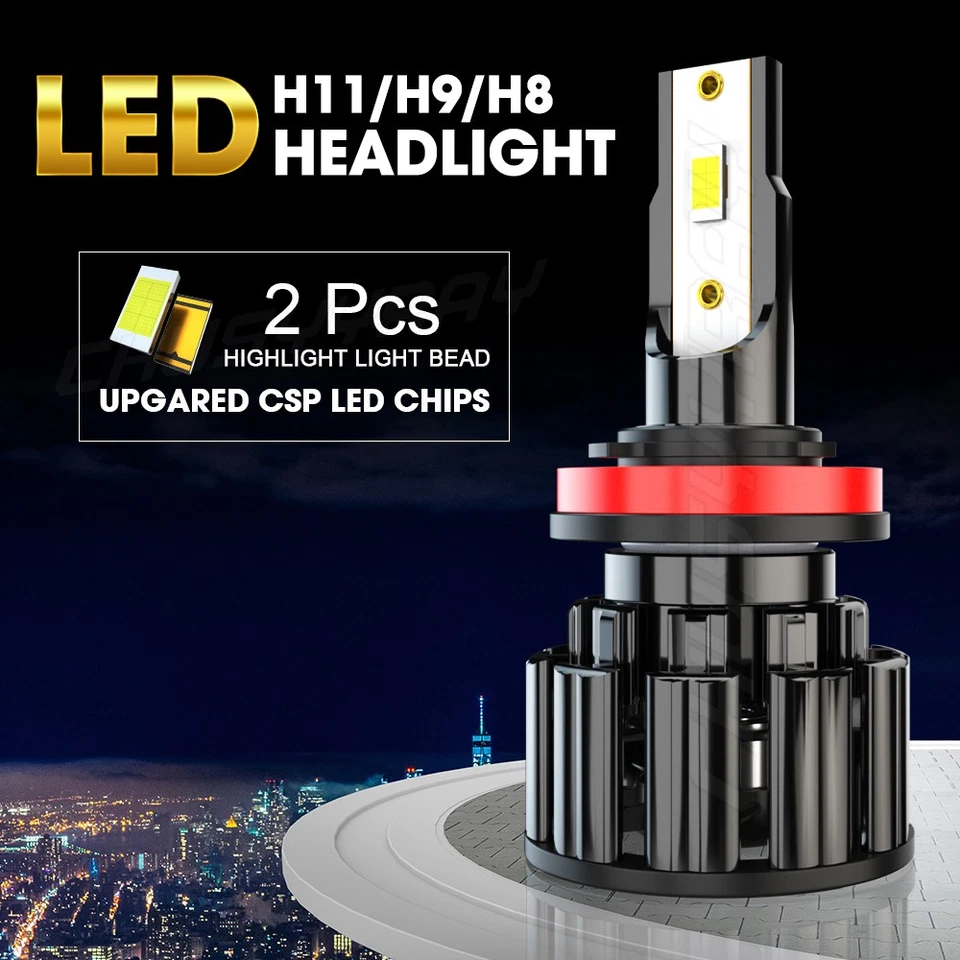 Para Saturn Sky 2007-2010 Super Bright 6500K Bombillas Blancas Alto Bajo H9+H11 Foto 3 de 4