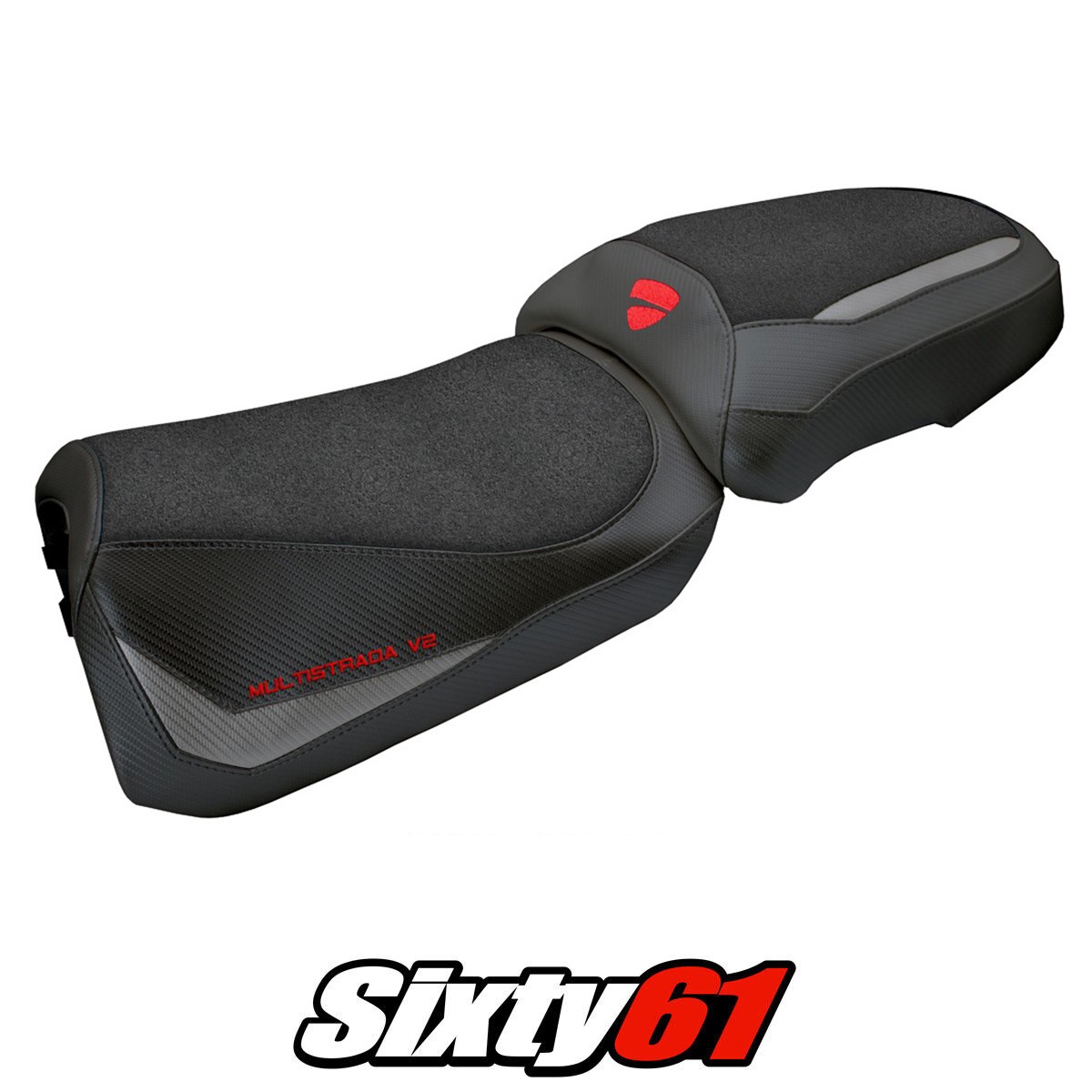 Ducati Multistrada V2 2025 Seat Cover Tappezzeria Ultragrip Grey Black
