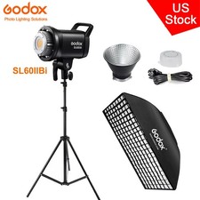 US Godox SL60IIBI Bi-color LED Video Light 60 90cm Grid Softbox 2m Light Stand