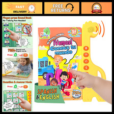 Interactive Spanish English Sound Book for Kids 2-5, 420 Words Audio Learning To