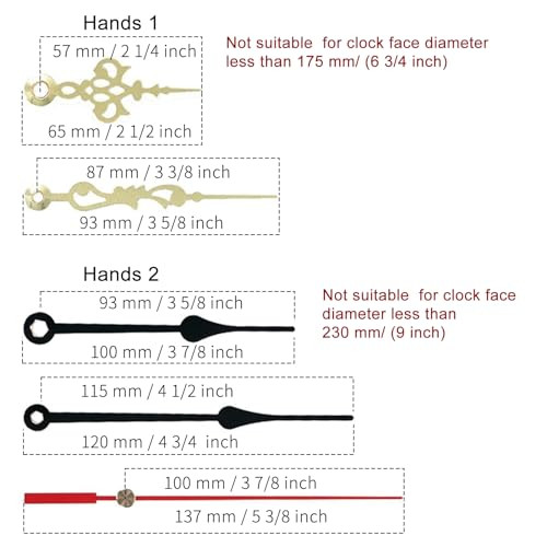 Clock Movement Mechanism with 3 Pack Clock Hands, Silent Sweep Quartz Clock - Bild 3 von 7