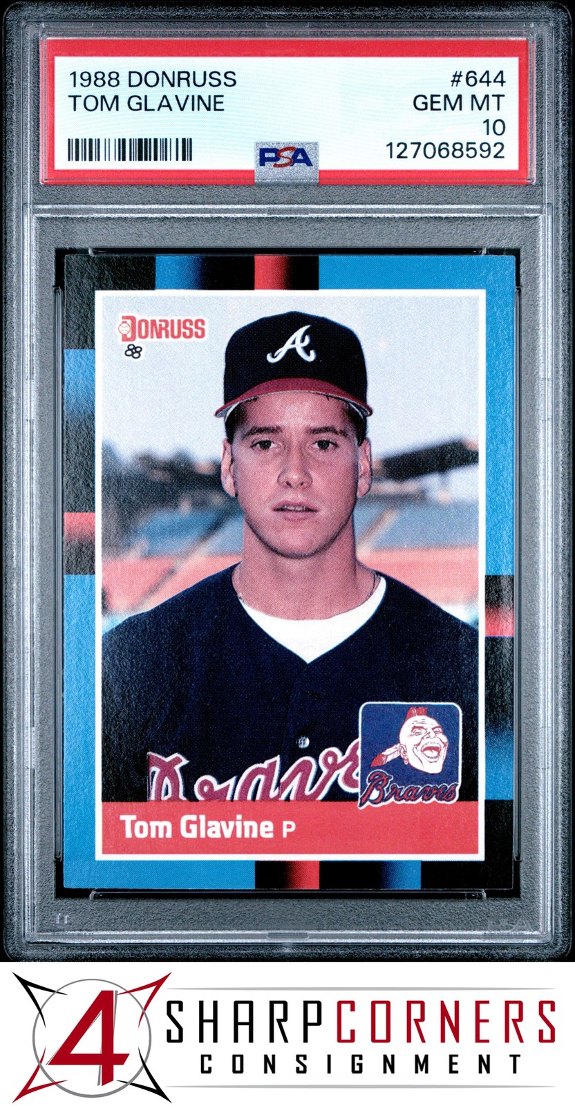 1988 DONRUSS #644 TOM GLAVINE RC BRAVES HOF PSA 10