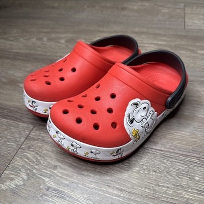 Kids Snoopy Woodstock Peanuts Crocs Red Junior SIZE 2