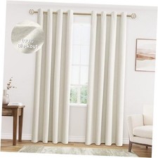 Cream Linen Blackout Curtains 84 Length 2 52"W x 84"L Pack of 2 Natural