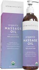 Organic Massage Oil 8 fl. oz. - Lavender Scented Non-Greasy Body Massage Oil