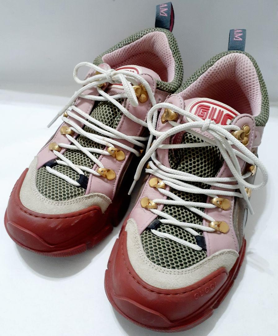 Gucci Flashtrek sneakers in Pink Beige Khaki US7 authentic from Japan RA