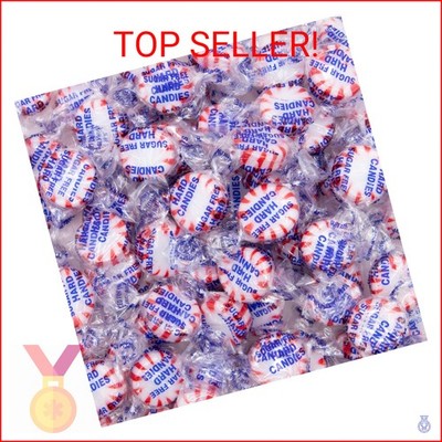 Sugar Free Starlight Mints - 1 Pound Pack (About 90 Count) - Peppermint Hard Can