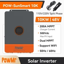 10KW 48V Hybrid Solar Inverter 110V/220V Split Phase 200A MPPT Charge Controller
