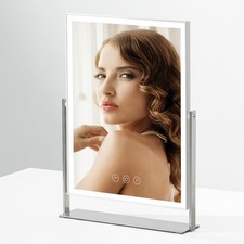 Rechargeable Vanity Mirror With Lights Table Stand 3 Colors 3000mAh 14x10"