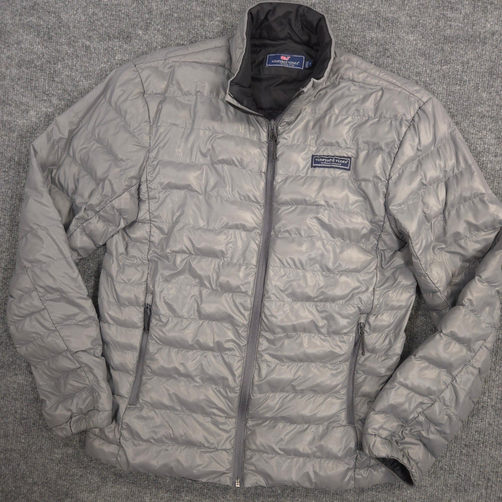 Mens S Gray Puffer Lightweight Primaloft Insulated Preppy