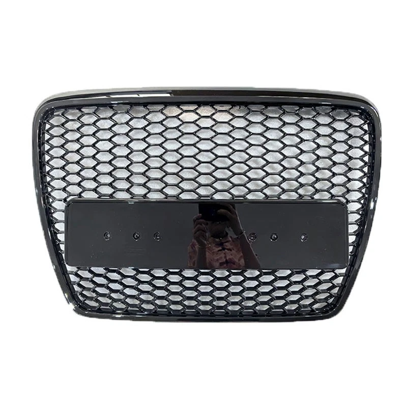 Front Honeycomb Bumper Grill Grille Black For Audi A6 C6 2004-2008 Pre-Facelift Foto 2 de 4