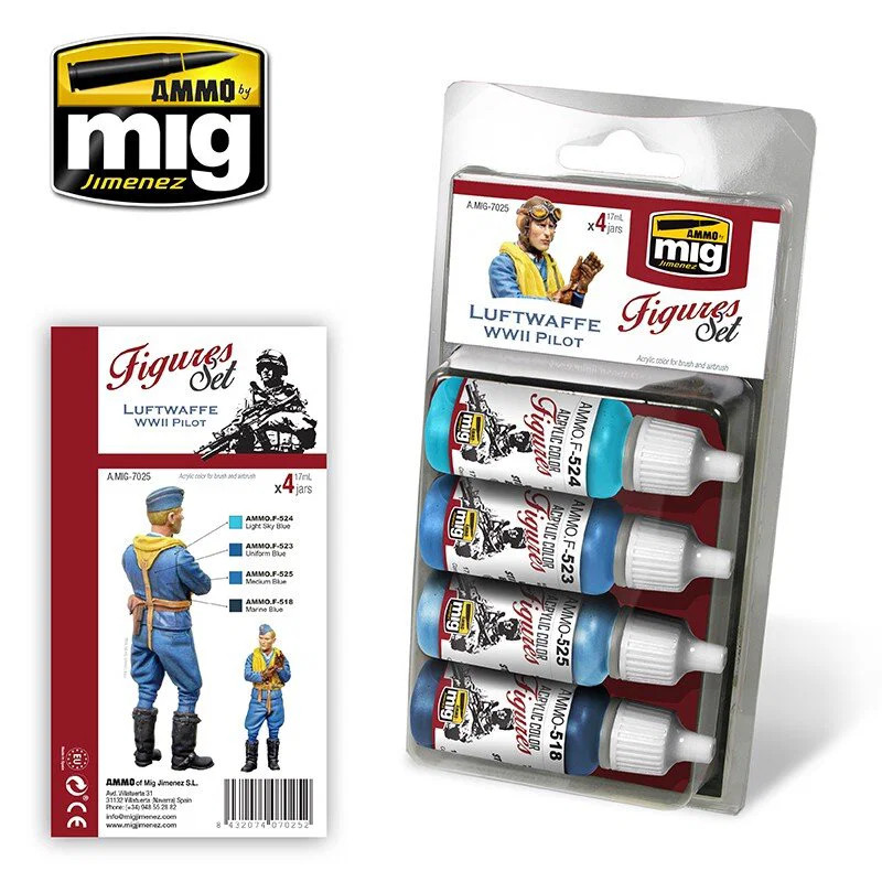 Ammo MIG 7025 - Acrylic Paint Set Figures - Luftwaffe WWII Pilot