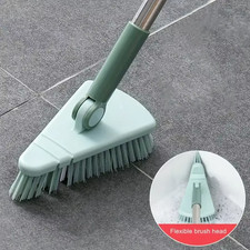 A Long Handled Hard Bristled Triangular Floor Brush, Bathroom Tile Gap Cleaning