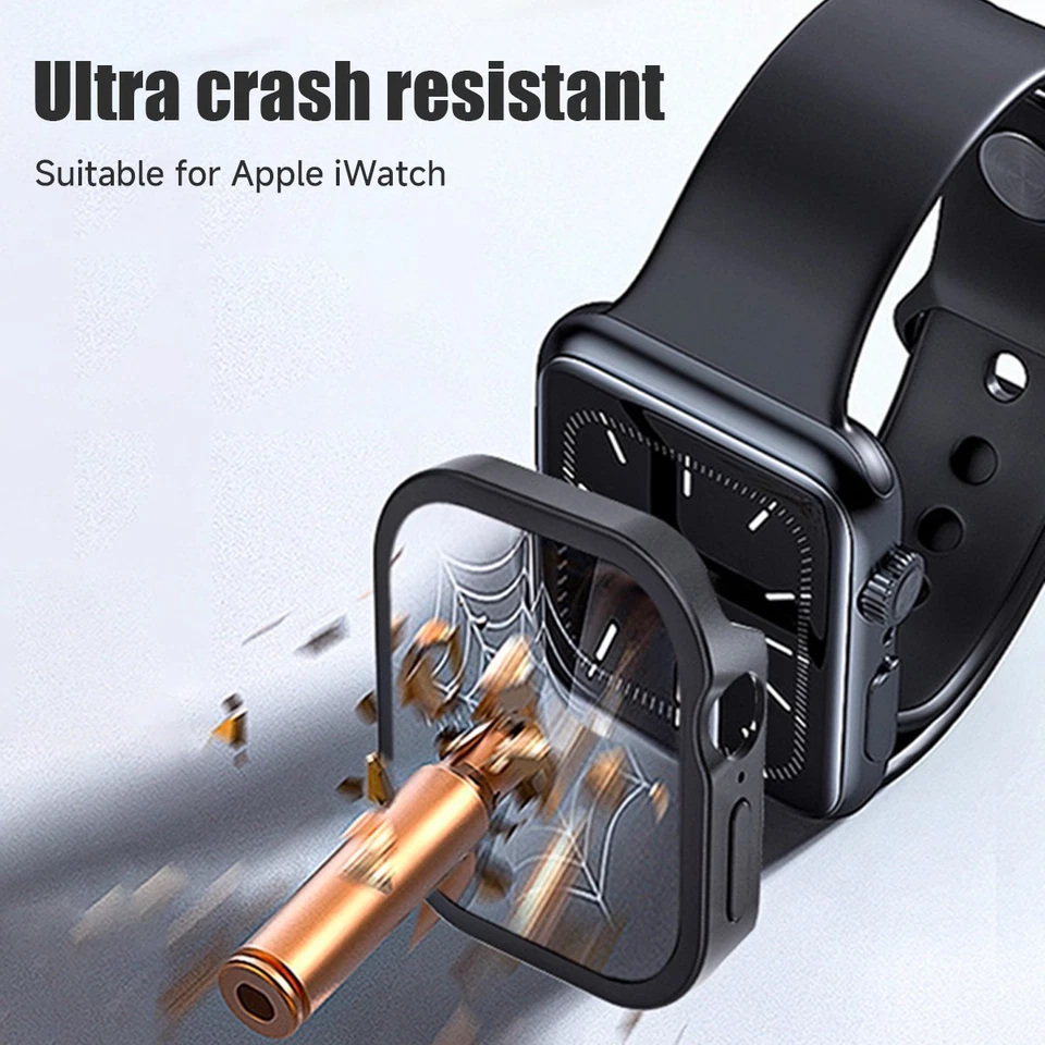 Built-in Screen Protector Matal Case For Apple Watch Ultra 11 10 9 8 7 6 5 4 SE - Image 3 of 4