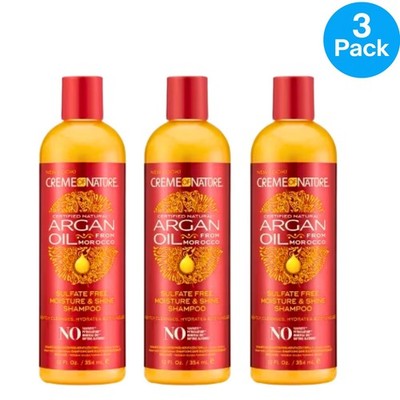 Creme of Nature Argan Oil Shampoo 12oz 3 Pack Sulfate Free Moisture & Shine