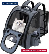 Bubble Cat Backpack Carrier, Expandable Cat Carrier Backpack,Breathable Pet Back