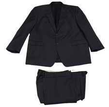 Lauren Ralph Lauren Men's Suit Jacket 48L Pants 40Wx30L Gray Pinstripe 100 Wool