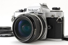 Nikon FE Silver 35mm SLR Film Camera Ai 28mm f2.8 Lens Almost MINT From JAPAN