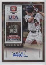 2015 Contenders USA Baseball Ticket Cracked Ice 21/23 Mitchell Hansen Auto 0c2