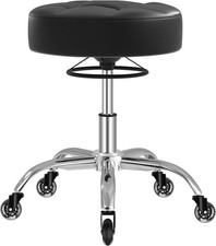 Rolling Stool Heavy Duty 400lb: Super Soft Seat Cush, 360  Swive,