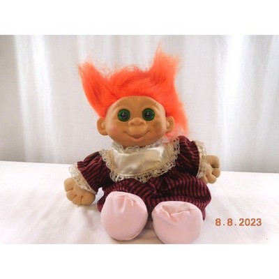 VTG 1992 MT Multi Toys Corp Troll Doll Orange Hair Outfit 11.5'' Plush Toy