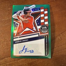Andrew Jimenez Green Prizm Auto 2026 Panini Stars & Stripes # NTS-AJ