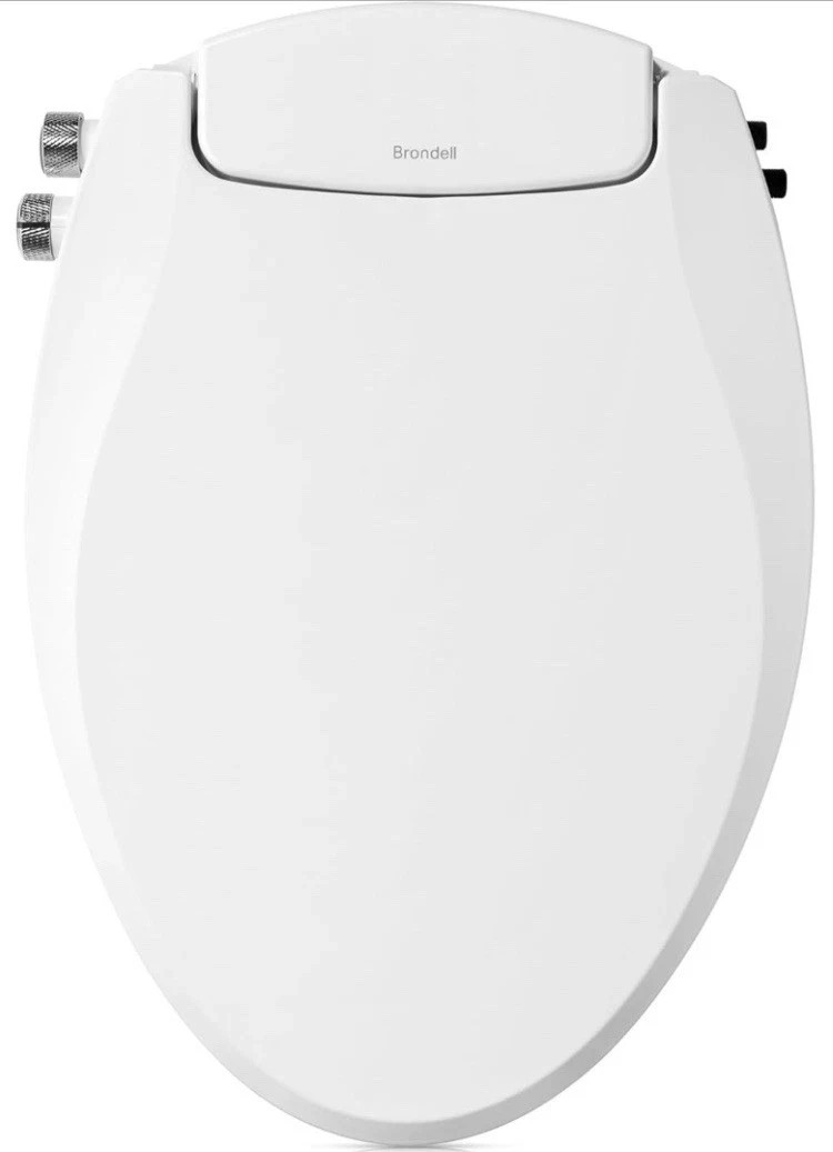 Brondell S102-EW Swash Ecoseat Non-Electric Bidet Toilet Seat - White Slow Lid