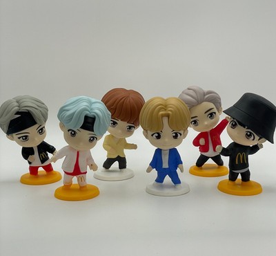 BTS TinyTAN Figures Lot of 6 Mattel Encore Throwback Suga Jimin RM Jung Kook V