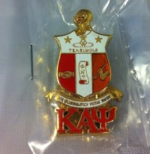 Kappa Alpha Psi Fraternity Crest with 3 Greek Letter Lapel Pin-New!