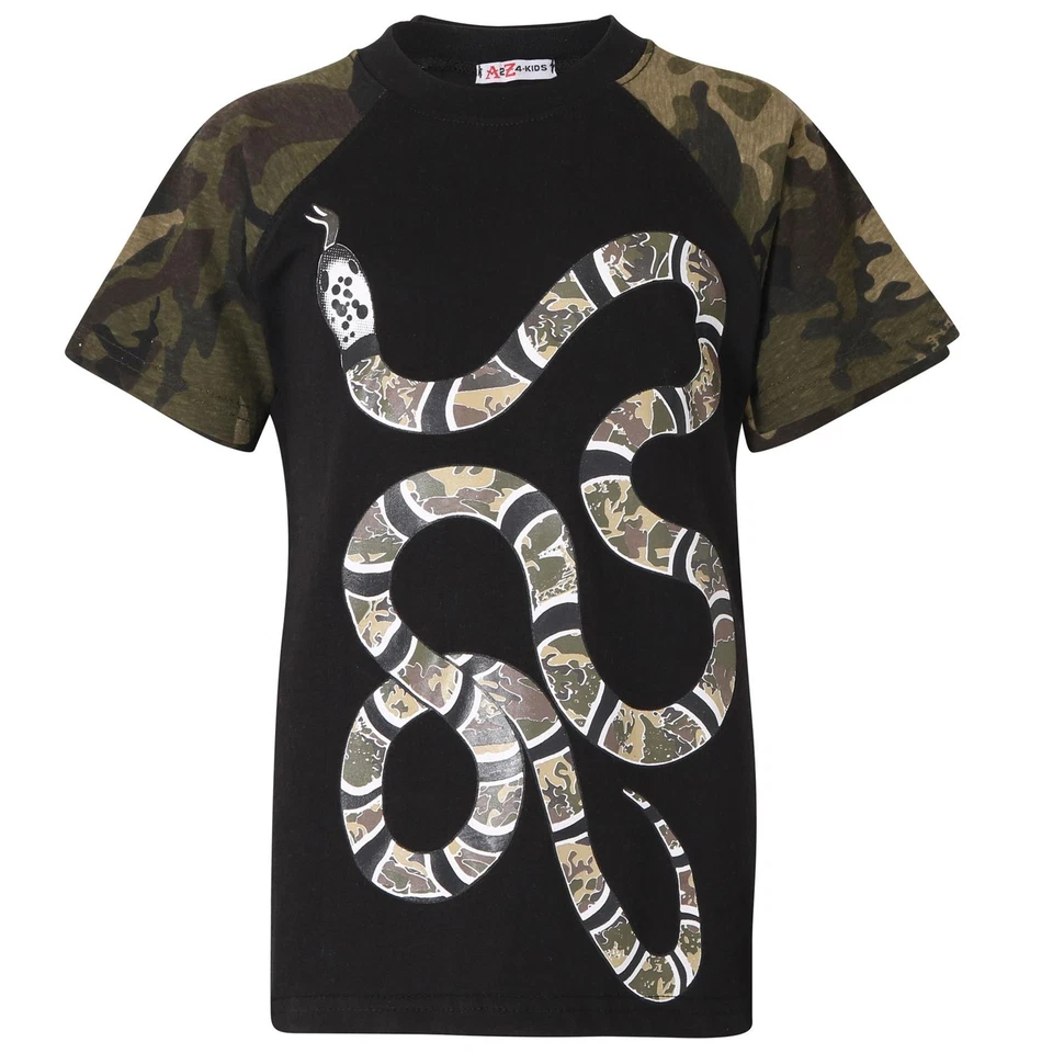 A2Z 4 KIDS® Boys T Shirts Kids Designer's 100% Cotton Green Snake Print T-Shirt New Age 5-13