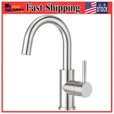 CREA Bar Sink Faucet Brushed Nickel Single Hole Stainless Steel Utility Faucet