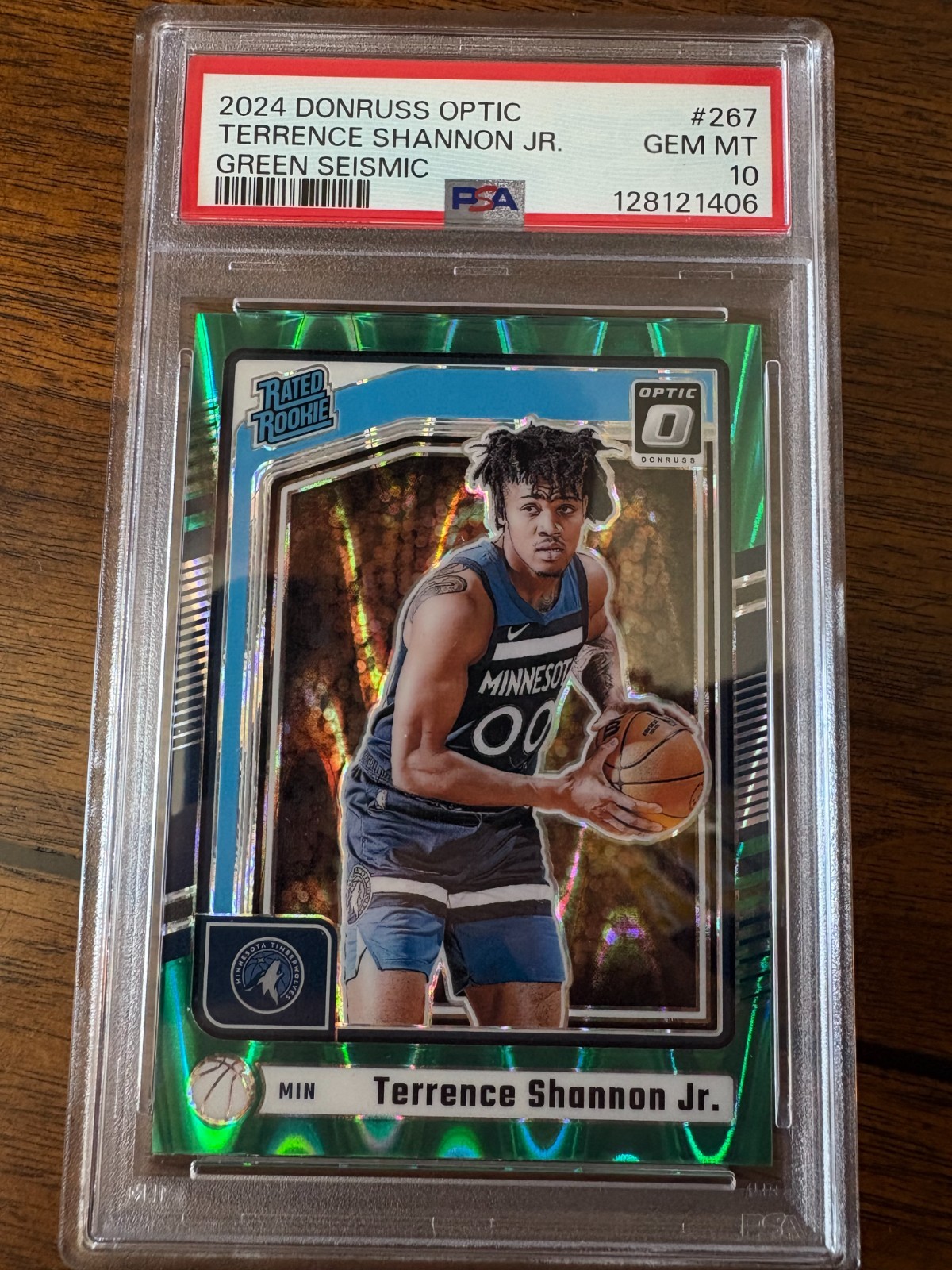 2024-25 Panini Donruss Optic Terrence Shannon Jr. Green Seismic Psa 10