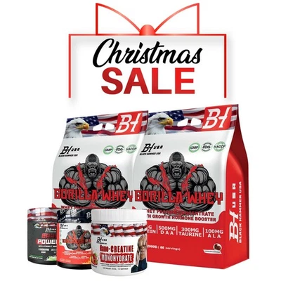 GORILLA Hammer Day Bundle | Muscle Power Pack: Whey + EAA + Creatine – Black Hammer USA