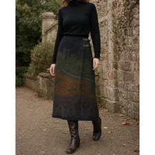 1990s Lauren Ralph Lauren "Oxfordshire Castle Country  Wrap Skirt Sz. 16