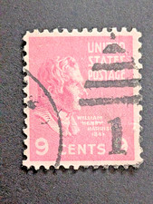 1938 9c William Henry Harrison, rose Canceled Used Postage stamp