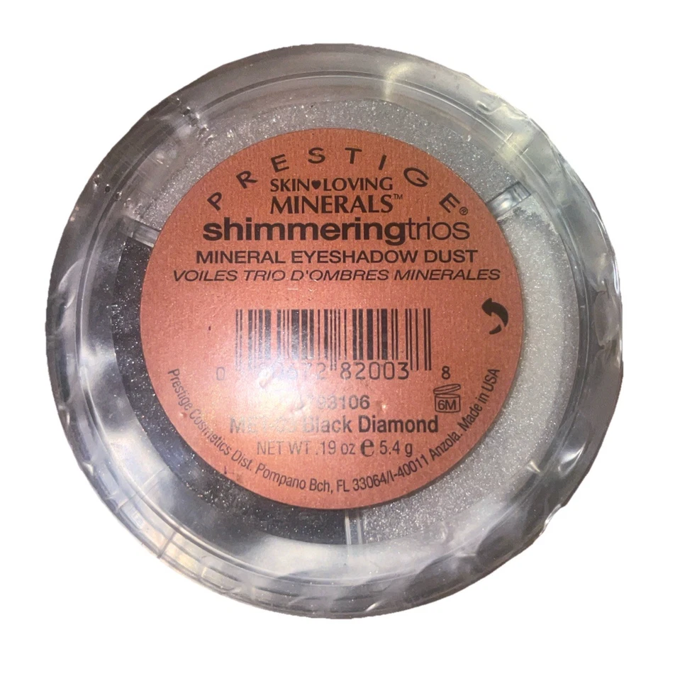 Sombra de ojos Prestige Minerals Shimmering Trios polvo MET-03 diamante negro nueva Foto 2 de 2