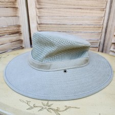 Vintage Henschel Hat Co Sz M Khaki Mesh Breezer Safari Sun Hat Utility USA Made