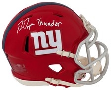 Ron Dayne Signed Giants FLASH Riddell Speed Mini Helmet w/Thunder (SCHWARTZ COA)