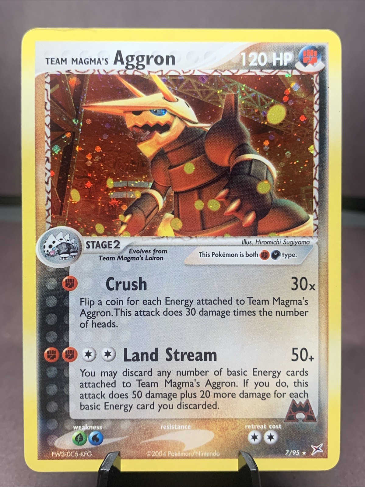 Pokemon TCG Team Magma's Aggron 7/95 Team Magma vs Team Aqua Holo VTG 2004 MP