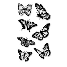 2 Pcs Black Butterfly Prints Temporary Waterproof Tattoo Sticker