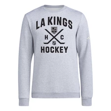 adidas Ice Hockey Fleece Crew Neck Sweatshirt Mens Grey  IS9158-A