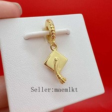 New 925 Sterling Silver Graduation Cap Dangle Charm,Charm for bracelet