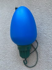 Blue 14 Blow Mold Christmas Bulb Light Electric - Plugs end to end - nice