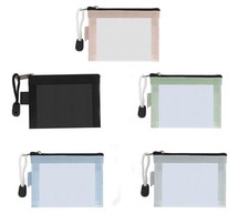 Mini Zipper Mesh Bags 5 Pack - Small Nylon Pouches for Travel, Makeup, Coins