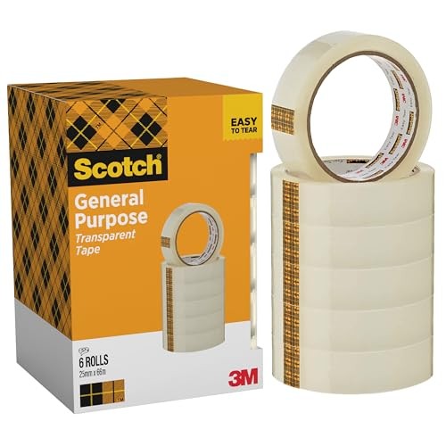 Scotch 508 Transparent Tape, Pack of 6 Rolls, 25 mm 25 x 66 m,