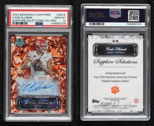 2024 Bowman U Chrome Sapphire Edition Orange /25 Cade Klubnik PSA 10 GEM MT Auto