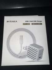 Pitaka USB C GaN 30w Charger 4 Ft USB C To USB C Nib With Cable